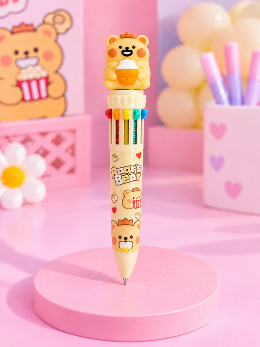 Kreminis kawaii tušinukas su meškiuku ir skanėstu