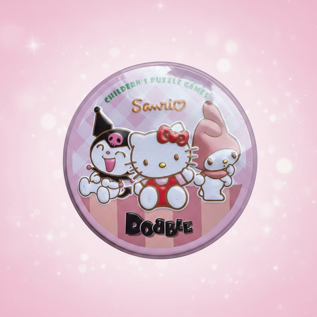 🎀 Sanrio Dobble – Vaikiškas Kortų Žaidimas | Tin Box
