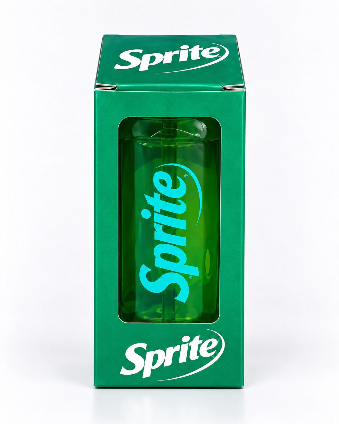 Žalias Sprite dizaino antistresinis žaislas dėžutėje