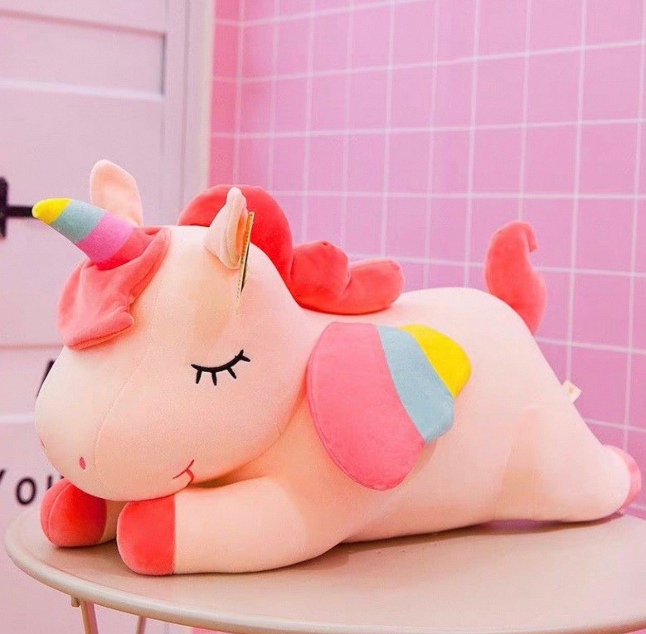 Giant Unicorn Plush Pillow - Kawaii Rainbow Body Pillow