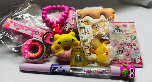 Kawaii Accessories Bundle - Squishy Toys & Stationery Set