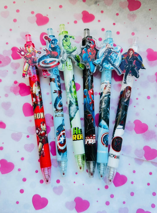 Character Pens Set - 6 Piece Collection