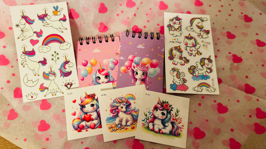 Kawaii Unicorn Temporary Tattoo Set ✨