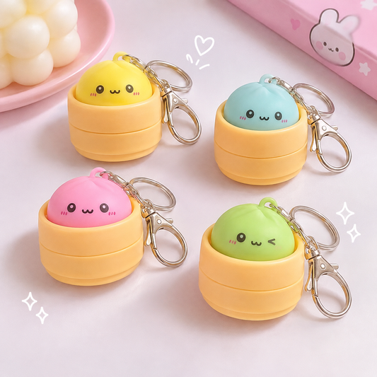 Keturių spalvų kawaii Dumpling pakabukų asortimentas