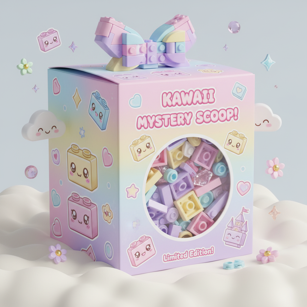 Lego Scoop Mystery Box - Kawaii LEGO themed surprise box with building blocks and minifigures